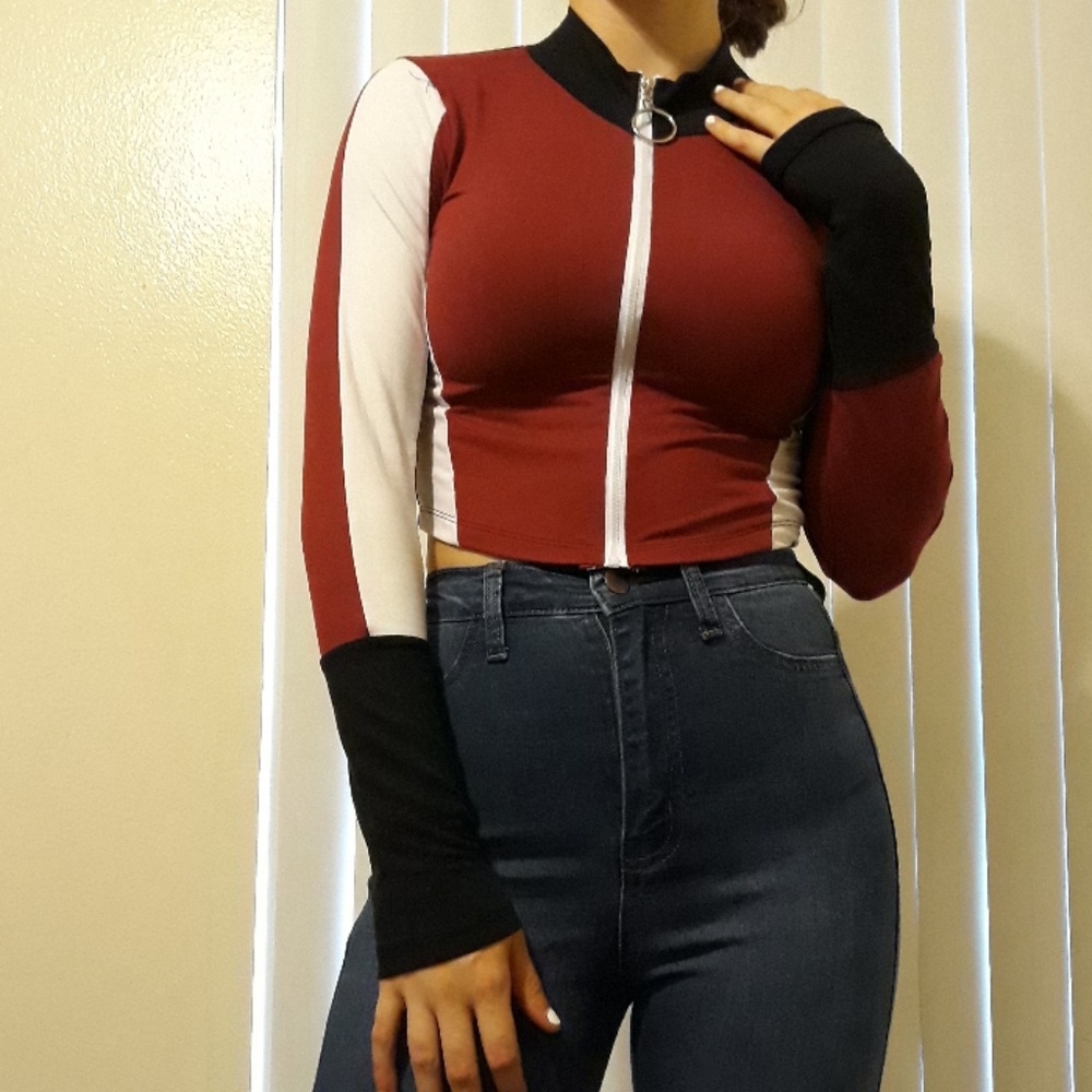 Zipper crop top